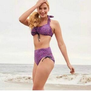 Matilda Jane Sunkissed Ditsy Floral Purple Pink Swim Bottoms and top womens